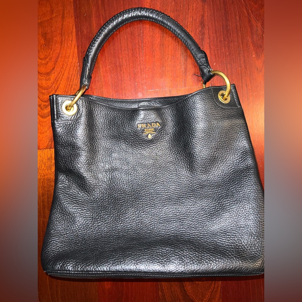Prada bag pebbled leather